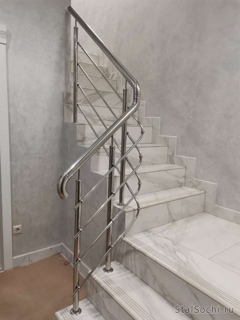 Перила ограждения со стеклом и без из нержавеющей стали